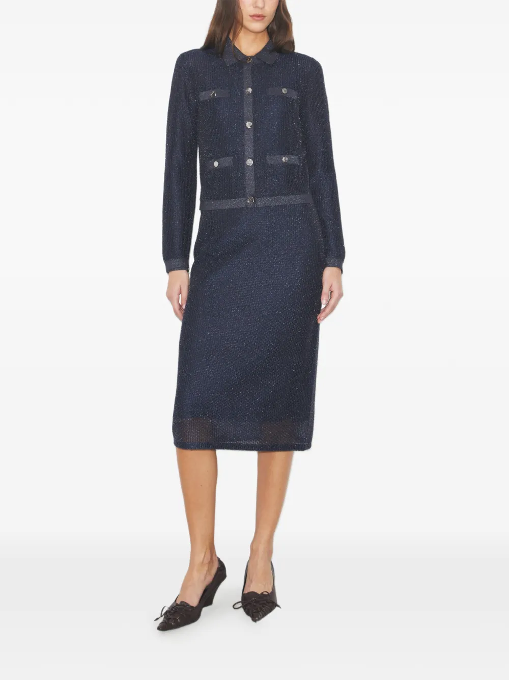  Tory Burch Kendra Button Cardigan - Blue 