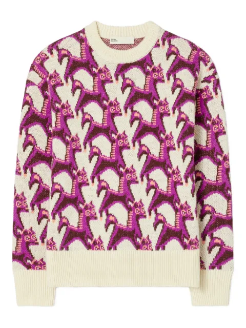 Tory Burch jacquard crew-neck sweater