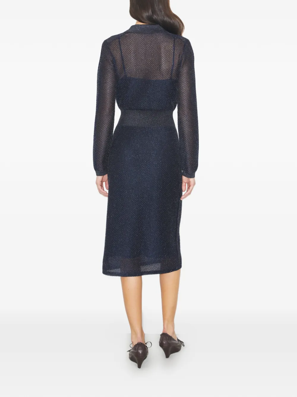  Tory Burch Collared Polo Midi Dress - Blue 