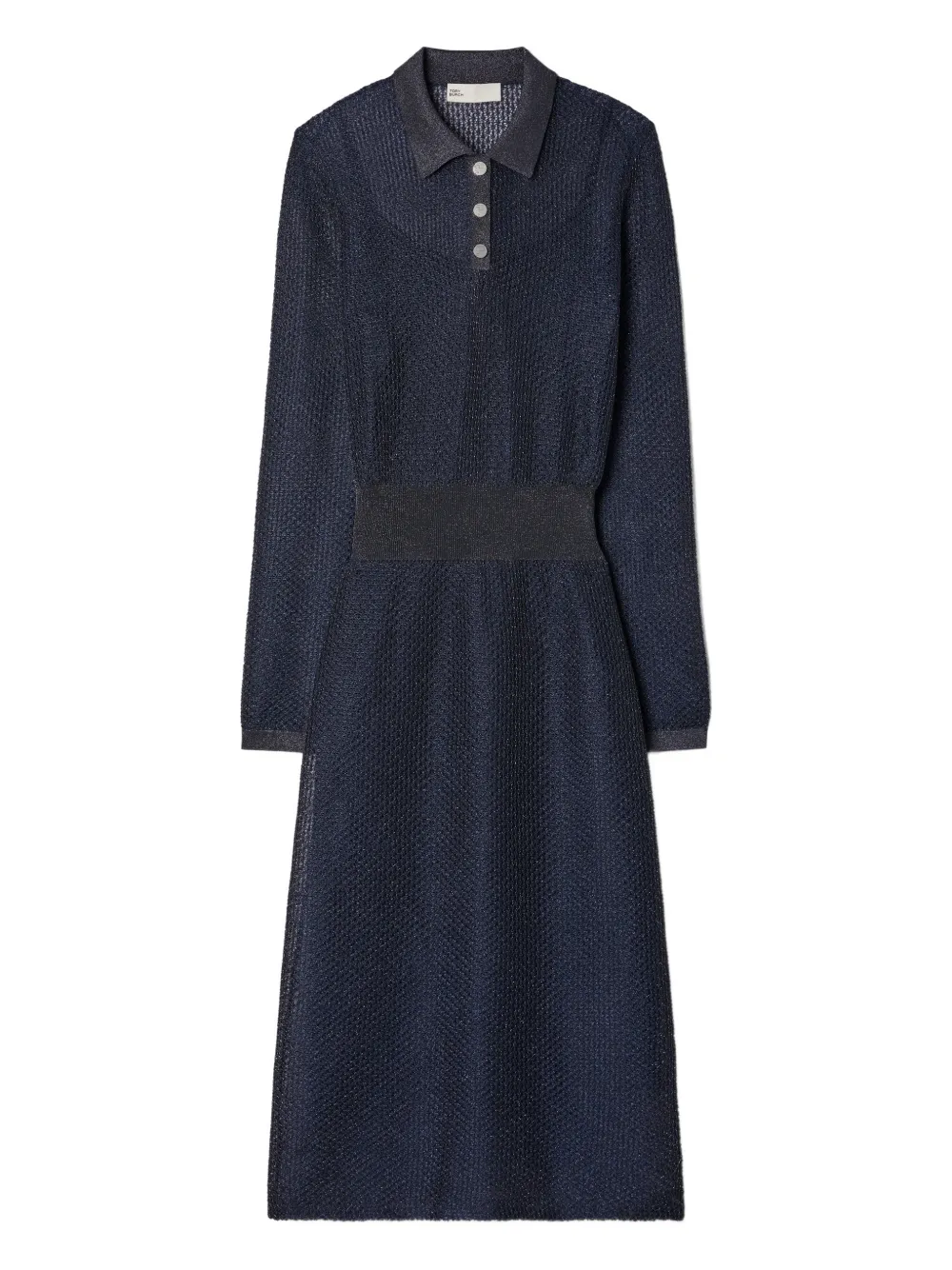 Tory Burch Abito midi con colletto stile polo - Blu
