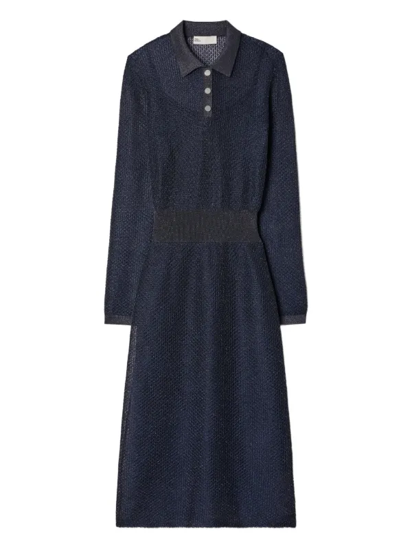 tory burch ribbed polo dress Striped Rib Knit Polo Dress: Women's Designer Dresses