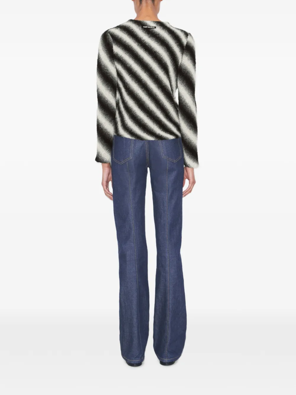  Tory Burch Striped Sweater - Black 