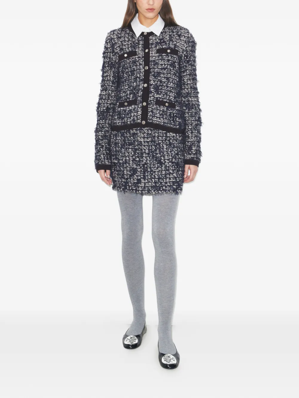 Tory Burch Kendra tweed mini-rok - Blauw