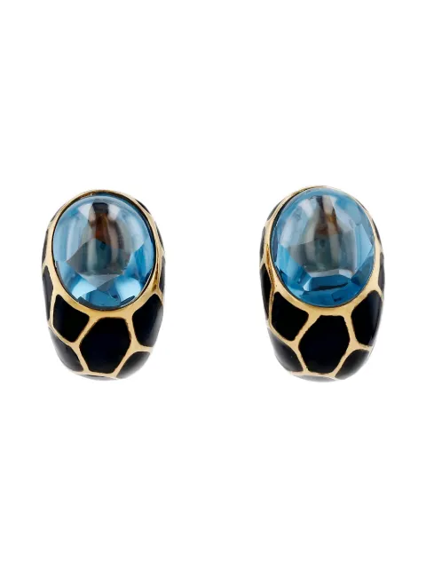 Fred 1980's topaz enamel earrings