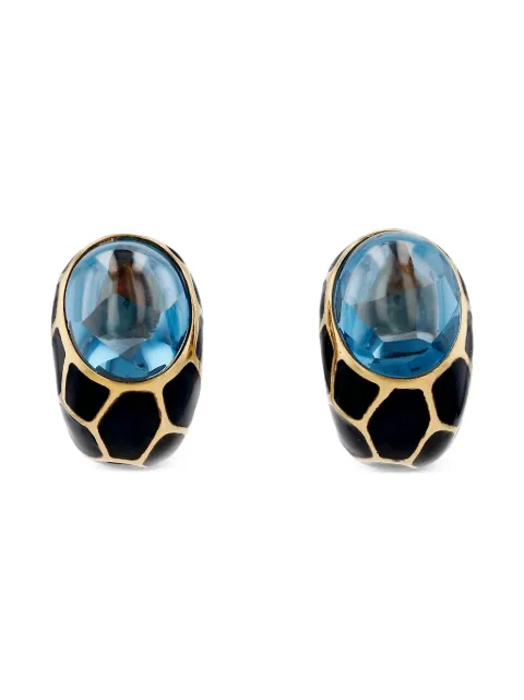 Fred 1980's topaz enamel earrings
