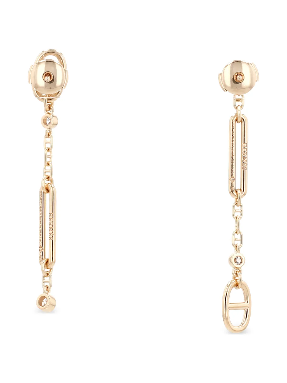 Hermès Pre-Owned aretes Chaine d'Ancre en oro rosa con diamantes 2020 | Image 2