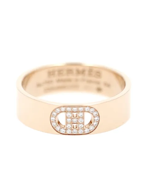Hermès Pre-Owned 2025 diamond pink gold ring