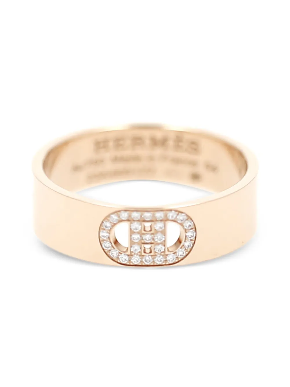 Hermès Pre-Owned 2025 diamond pink gold ring - Rosa