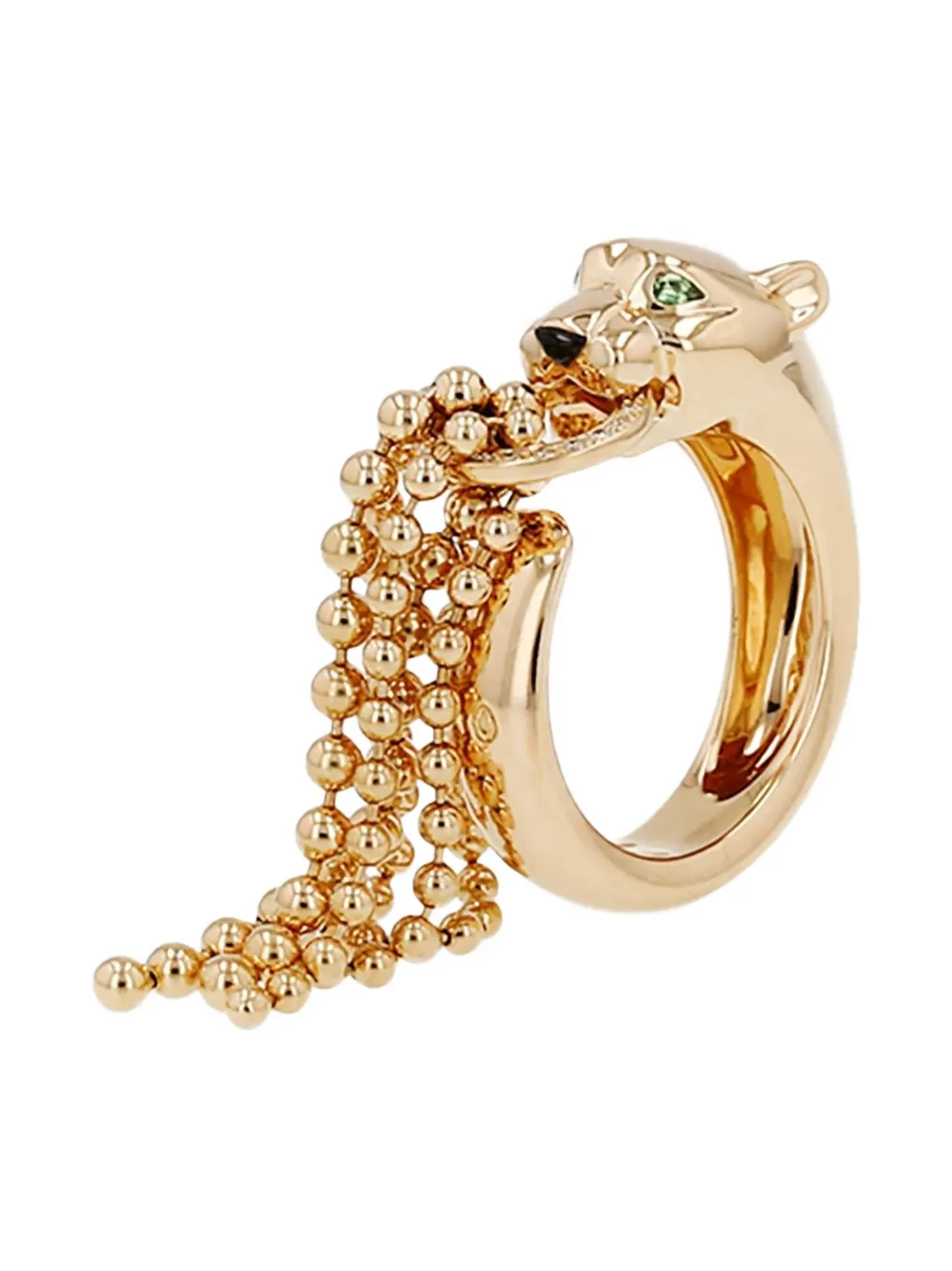 Cartier 2017 diamond tsavorite panthère ring - Oro