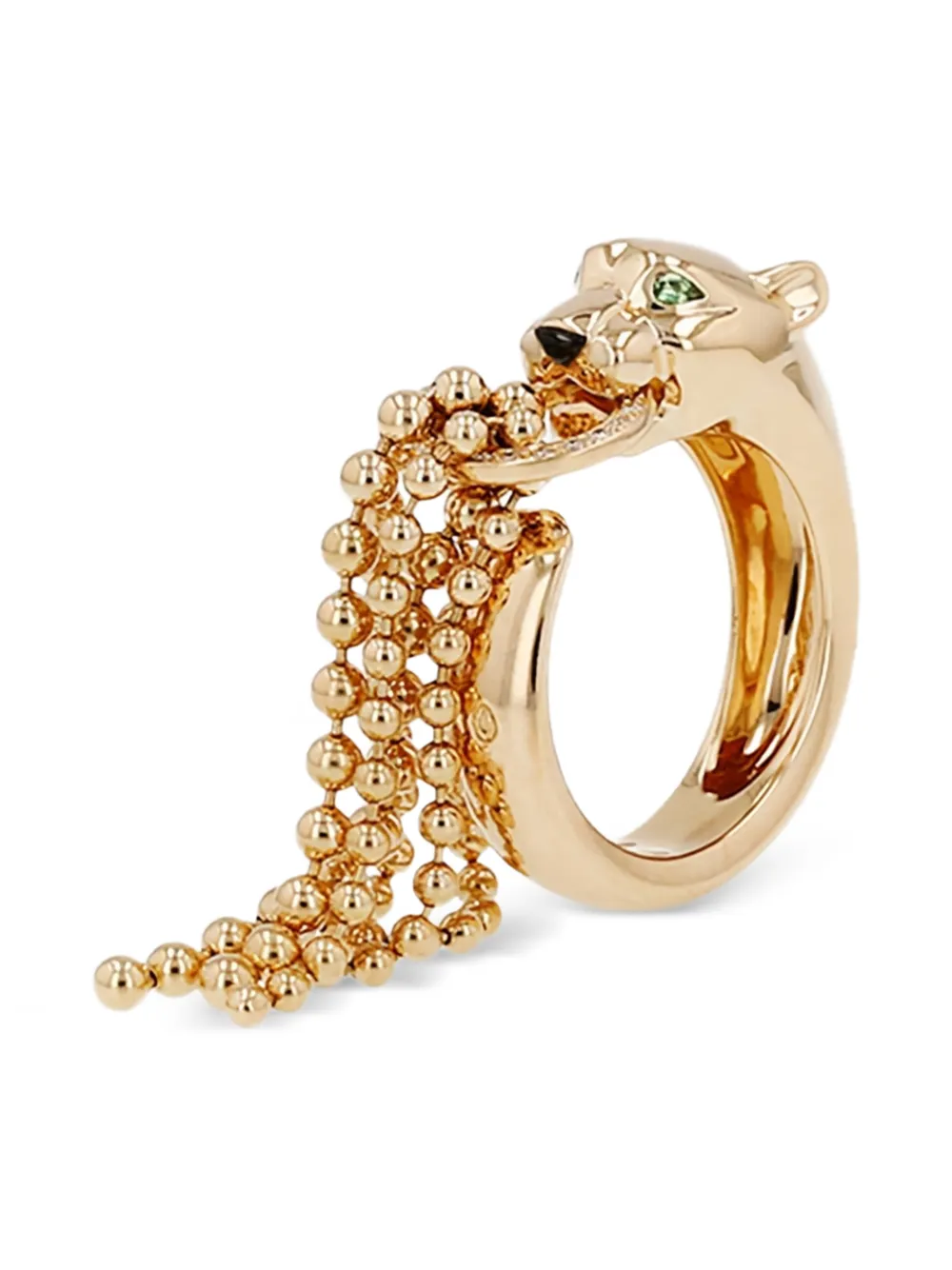 Cartier 2017 diamond tsavorite panthère ring - Oro