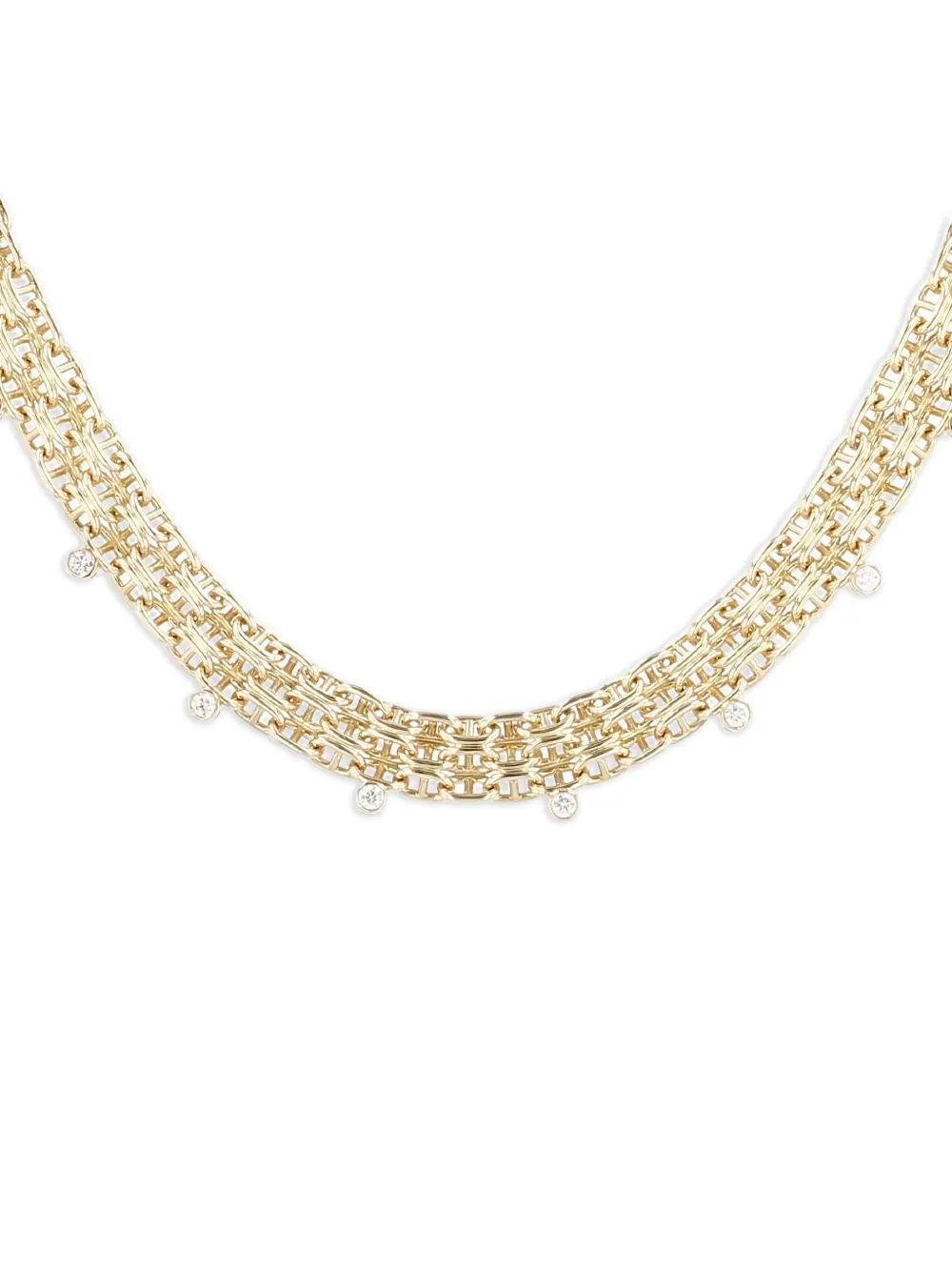 Hermès Pre-Owned collar de cadena con diamantes 2020 | dorado | Image 1