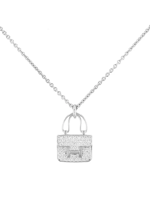 Hermès Pre-Owned 2020's Constance diamond white gold necklace