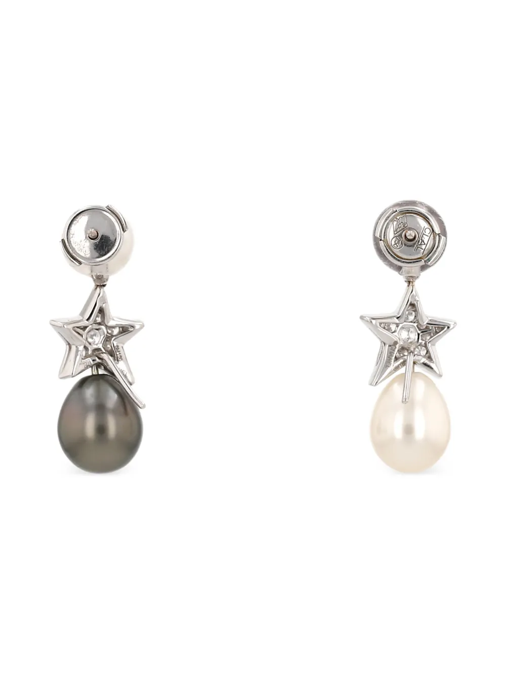 2010's Pearl Diamond Stars Earrings