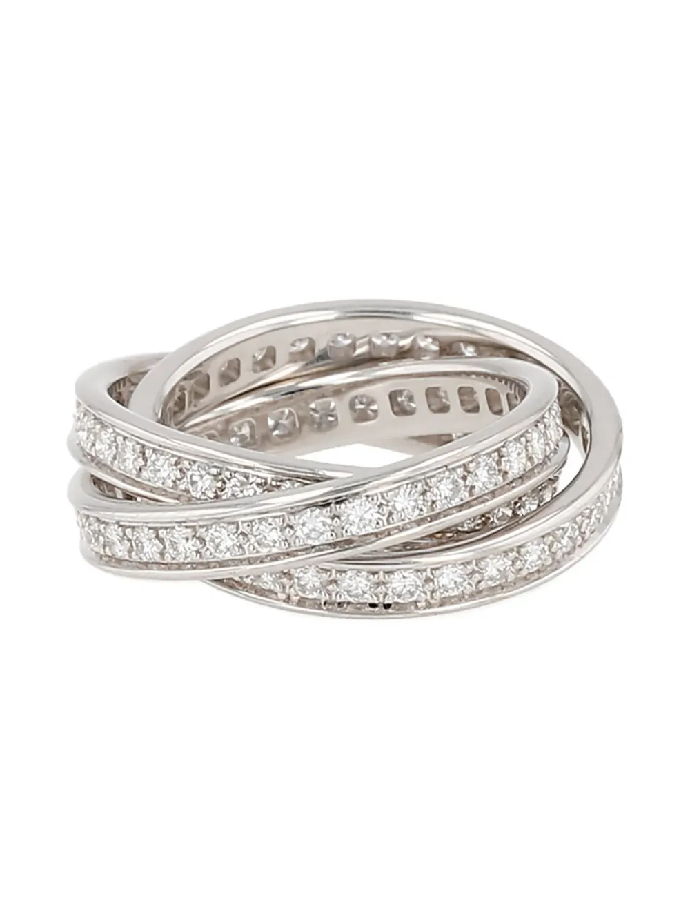 Cartier 2010's diamond white gold trinity ring - Argento