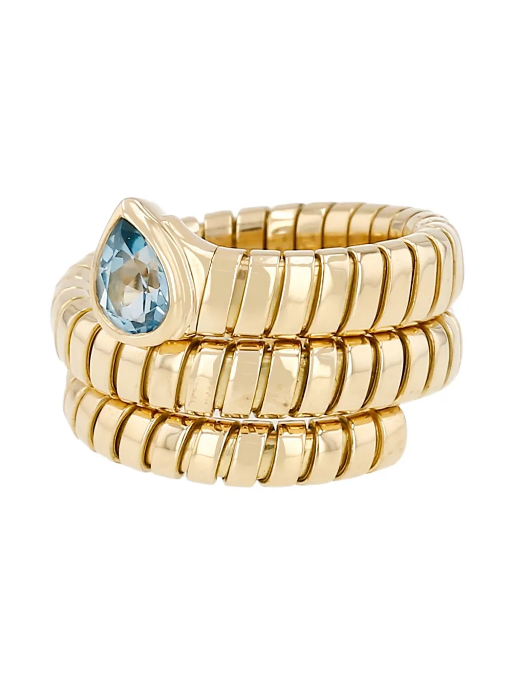 Bvlgari Pre-Owned 19990's Tubogas yellow gold and topazring - Oro