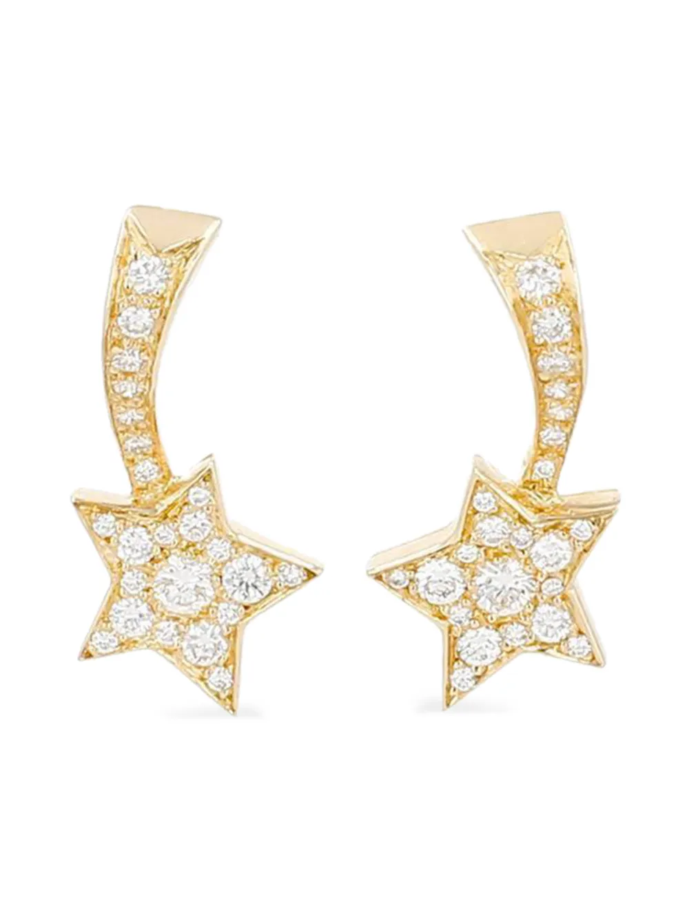 CHANEL Pre-Owned 2000's diamond yellow gold star earrings - Oro