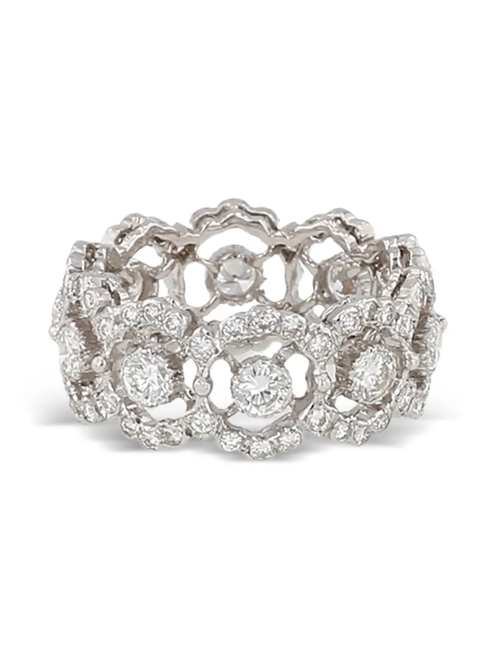 Buccellati 1970's Eternelle Ghirlanda diamond white goldring - Silver