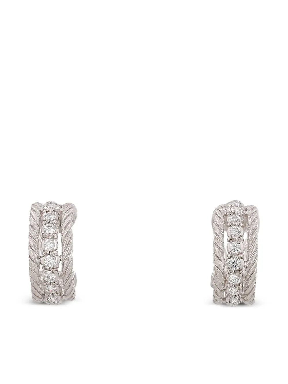 Buccellati 1980's diamond white gold earrings - Silber
