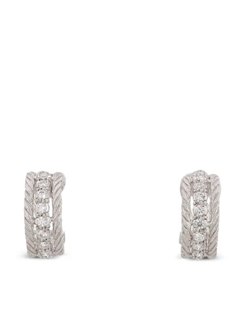 Buccellati 1980's diamond white gold earrings