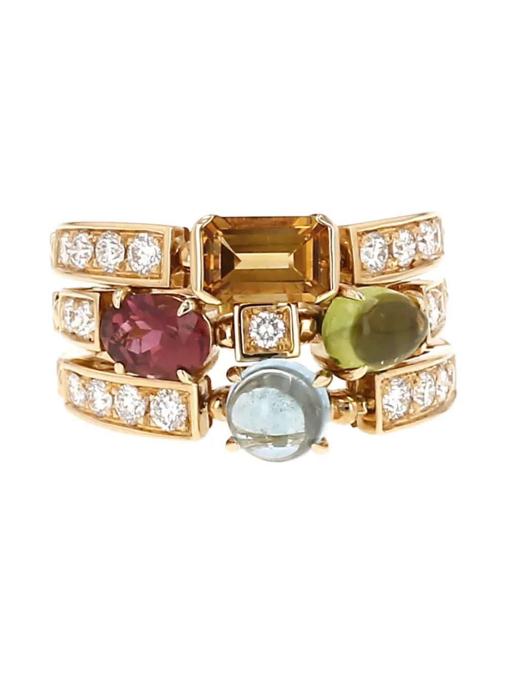 Bvlgari Pre-Owned 2010's Allegra diamonds multicolour ring - Oro