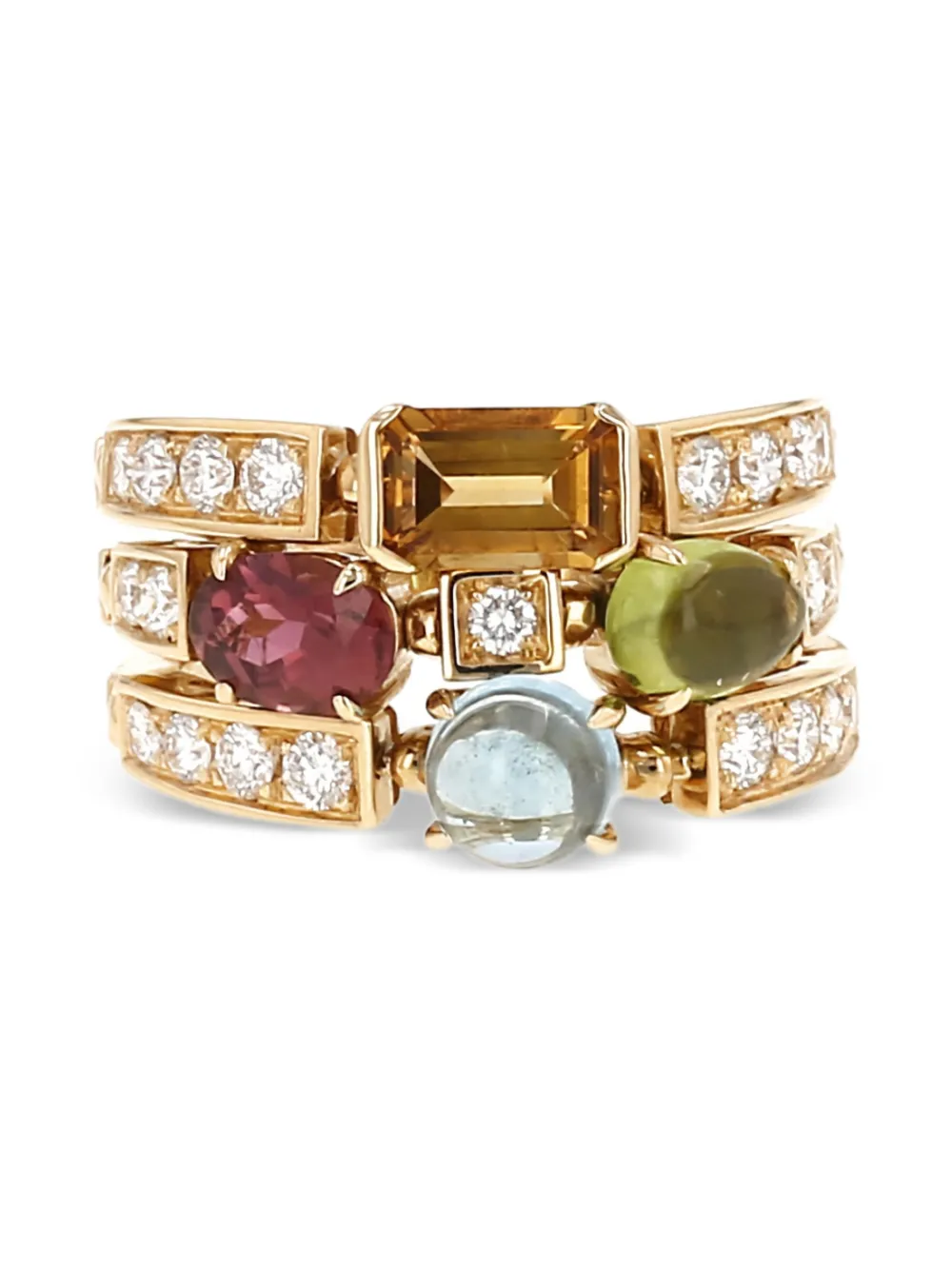 Bvlgari Pre-Owned 2010's Allegra diamonds multicolour ring - Oro
