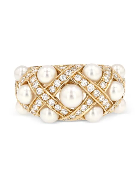 CHANEL Pre-Owned 2000's Baroque diamond pearl ring
