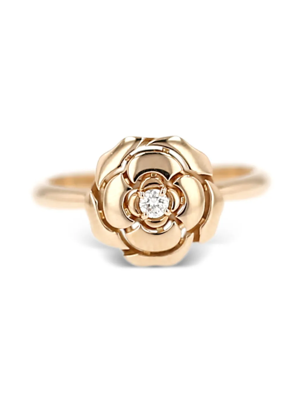 CHANEL Pre-Owned 2020's Camellia diamond pink gold ring - Rosa