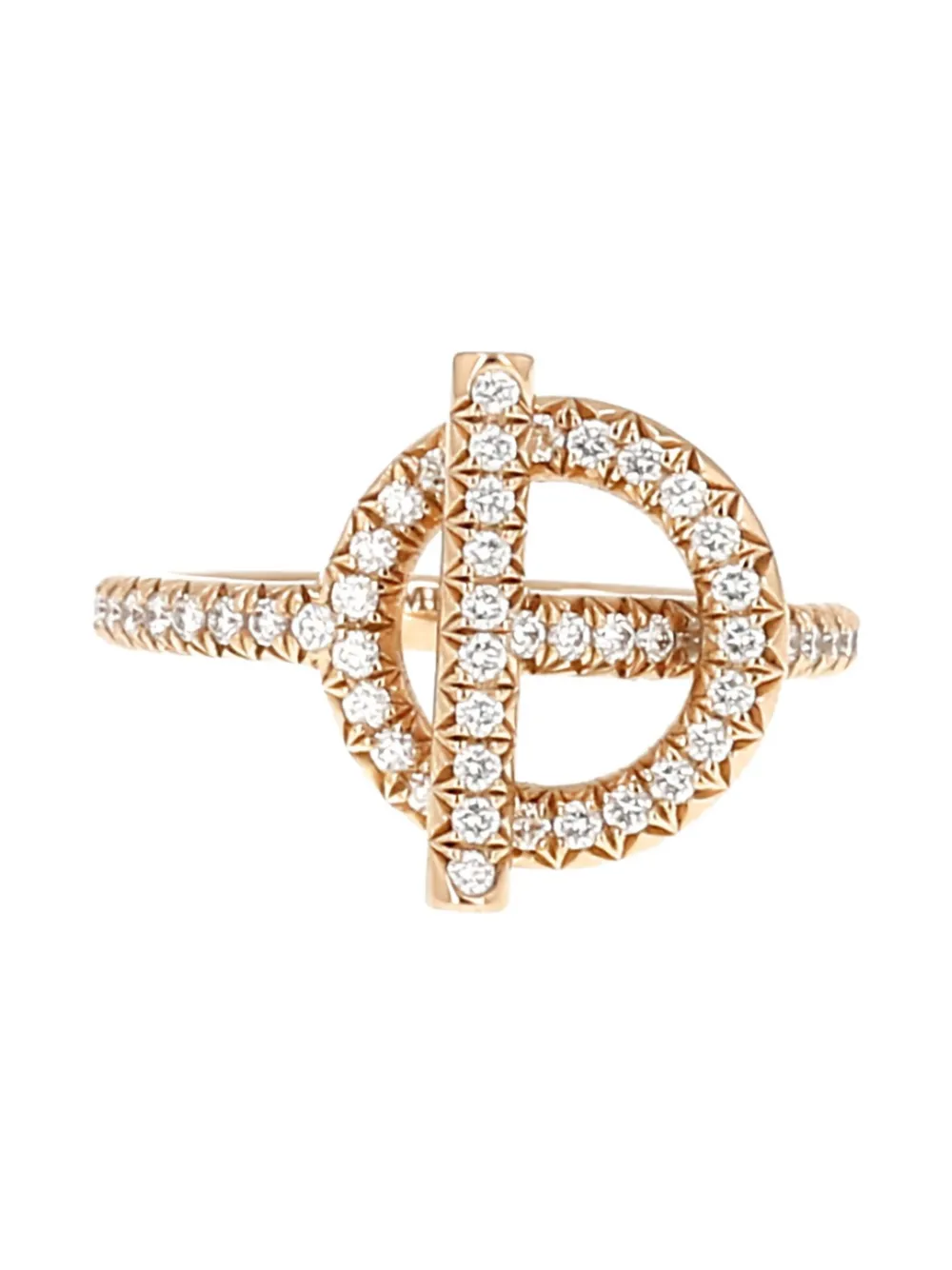 Hermès Pre-Owned 2020's Echappée diamond pink gold ring - Rosa