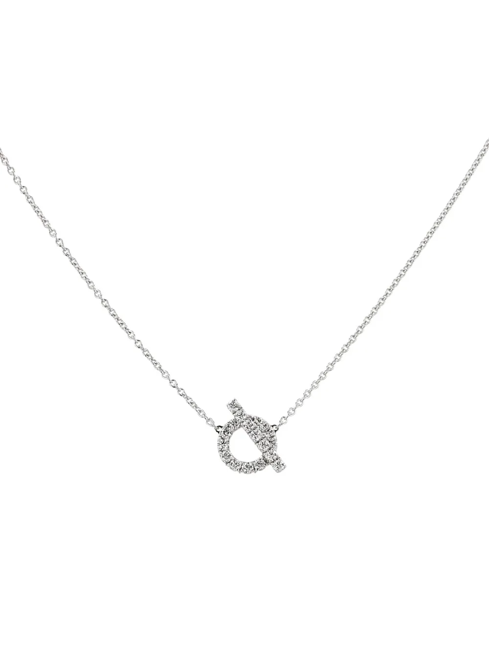 Hermès Pre-Owned 2010's diamond white gold finesse necklace - Argento
