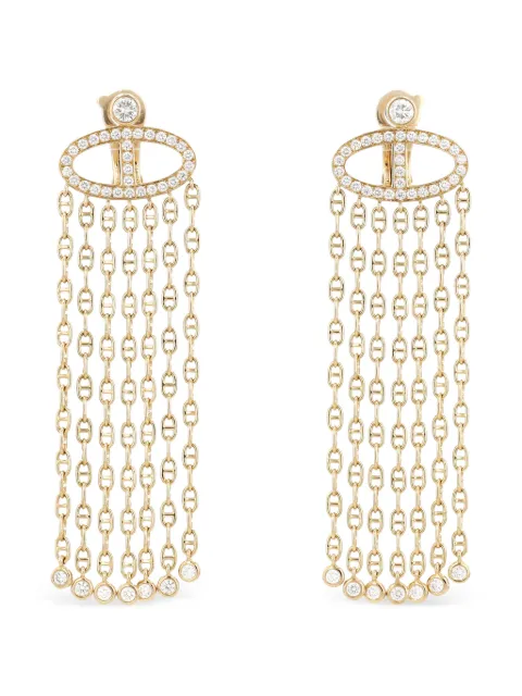 Hermès Pre-Owned aretes Anchor en oro amarillo con diamantes 2010