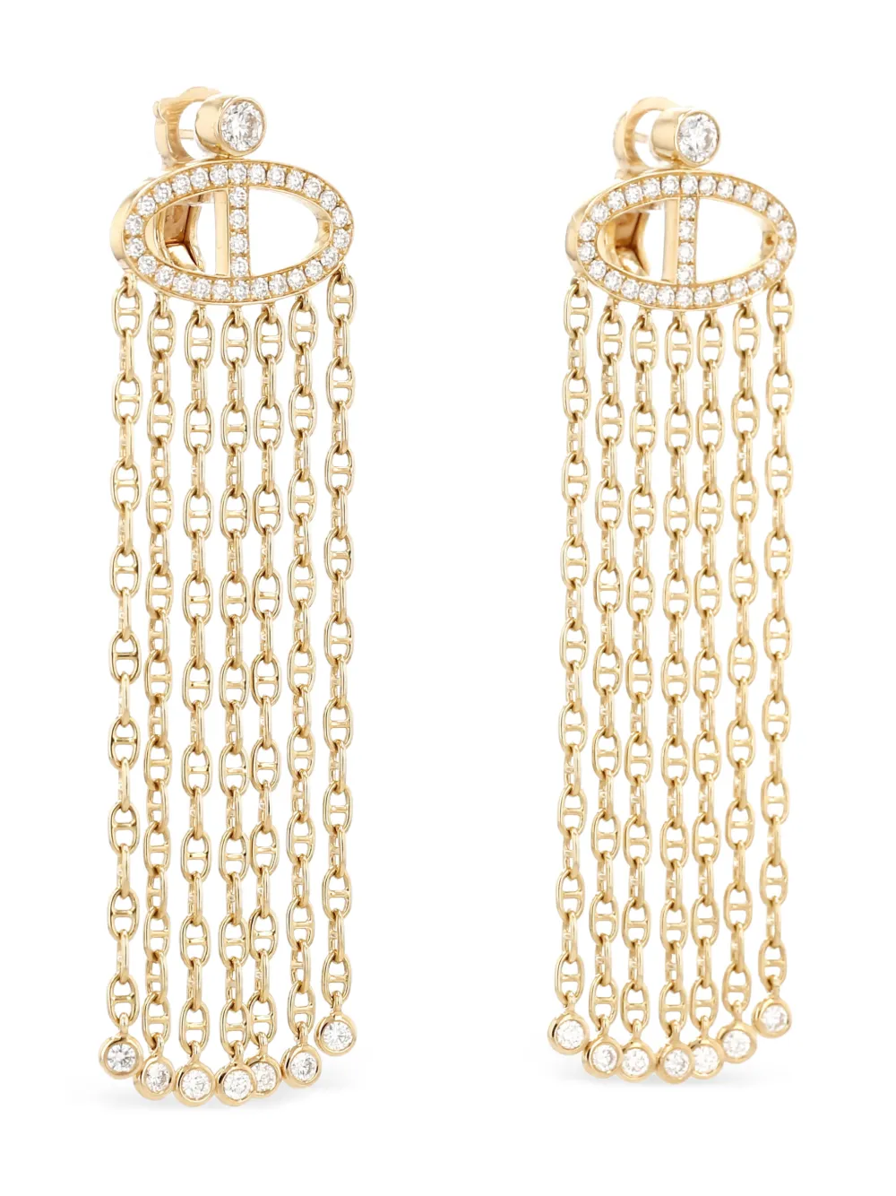 Hermès Pre-Owned aretes Anchor en oro amarillo con diamantes 2010 | Image 2