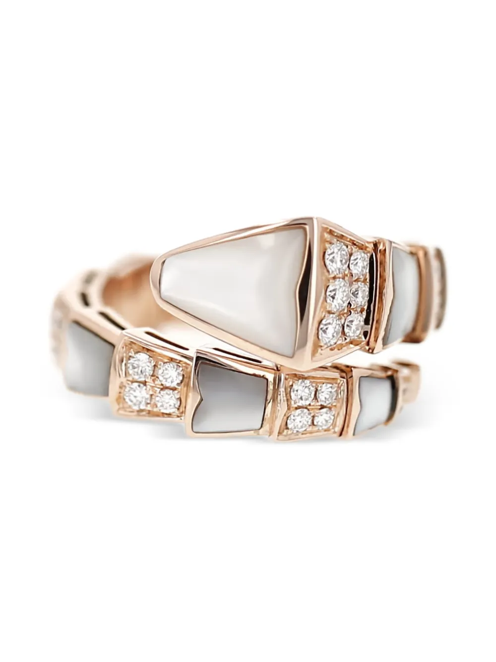 Bvlgari Pre-Owned 2020´s Serpenti Viper diamond and mother of pearl ring - Rosa