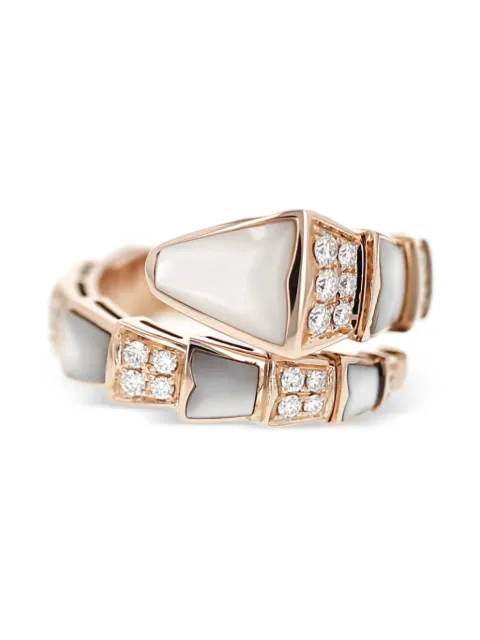 Bvlgari Pre-Owned 2020s Serpenti Viper Ring mit Diamant und Perlmutt