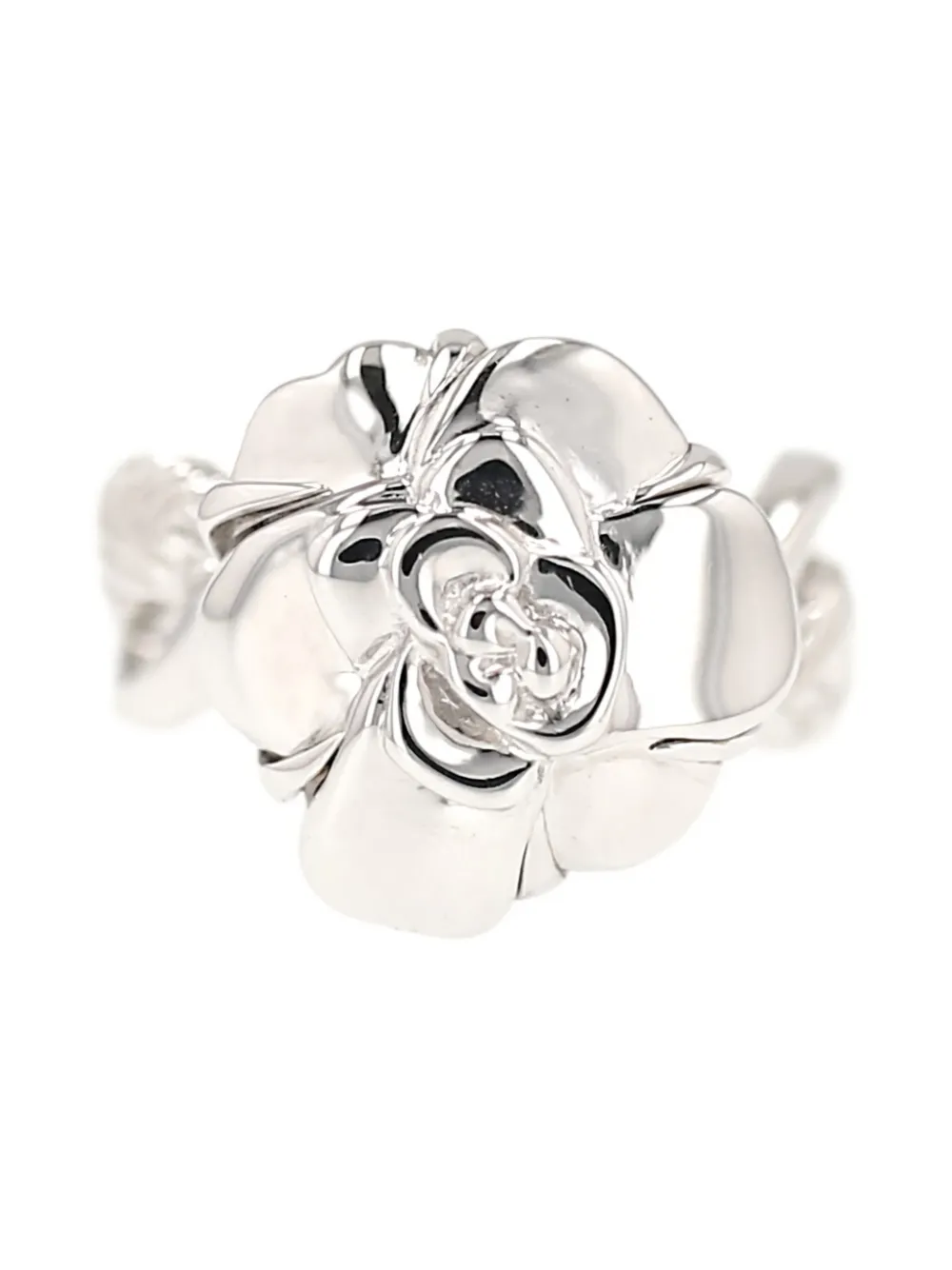 CHANEL Pre-Owned 1990´s Camellia white ring - Argento