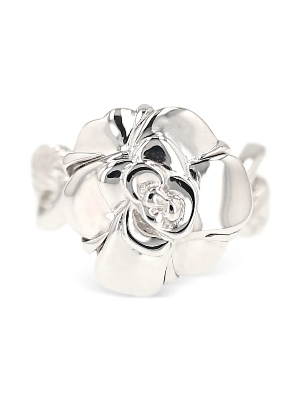 CHANEL Pre-Owned 1990´s Camellia white ring - Argento