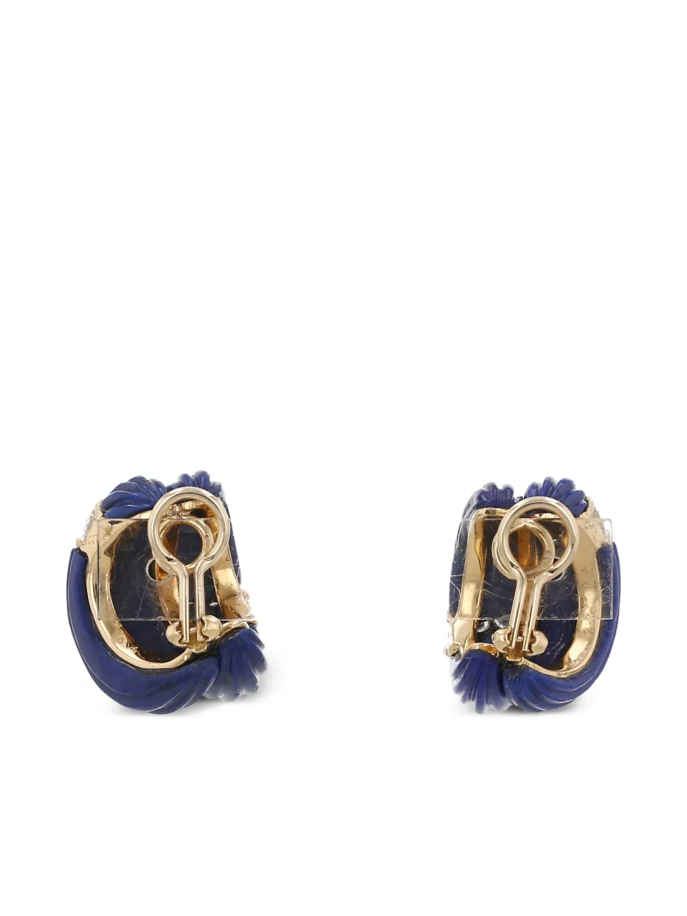  Cartier 1970's Diamond And Lapis Lazuli Earrings - Blue 