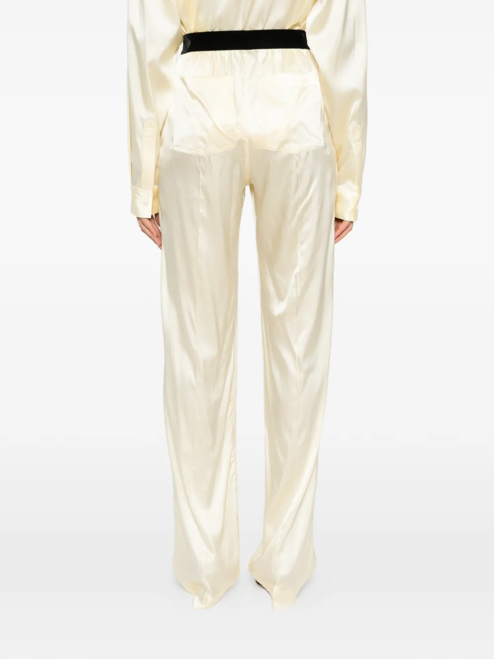 TOM FORD Broek met fluwelen band Geel