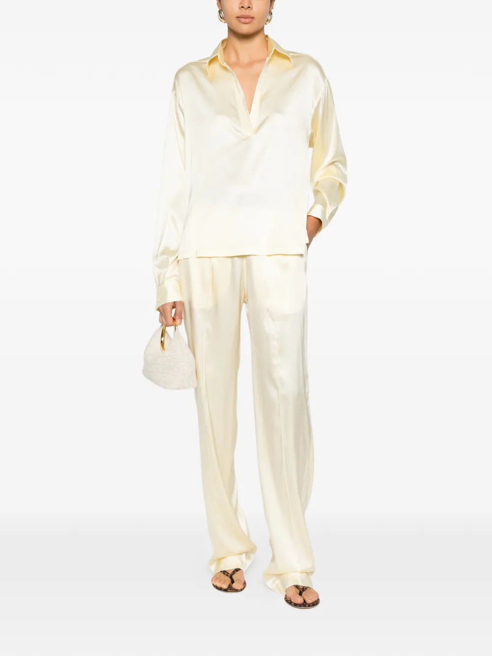 TOM FORD velvet-banded trousers - Geel