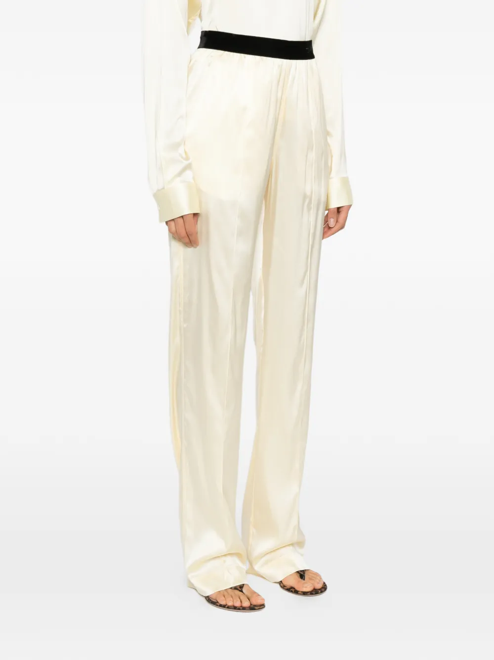 TOM FORD Broek met fluwelen band Geel
