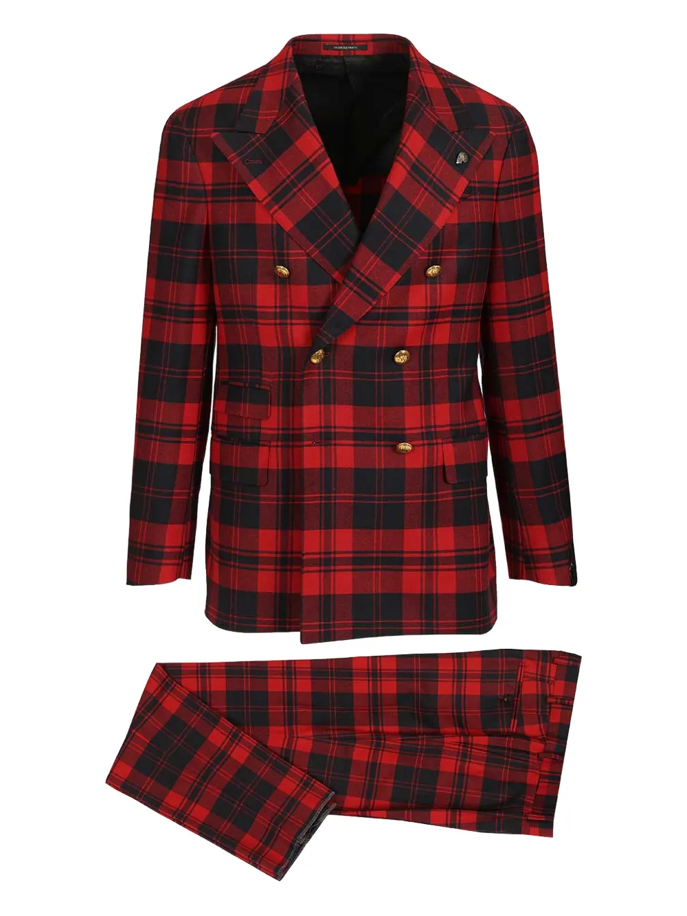 Gabriele Pasini Checked Double-breasted Suit In Red