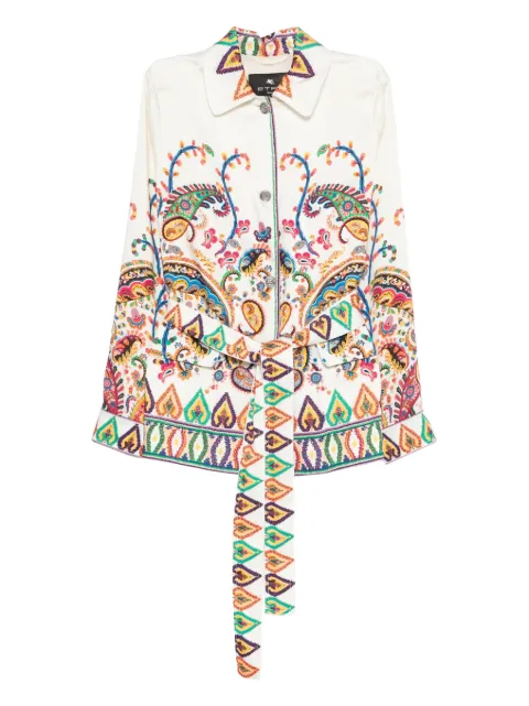 ETRO paisley-print belted jacket
