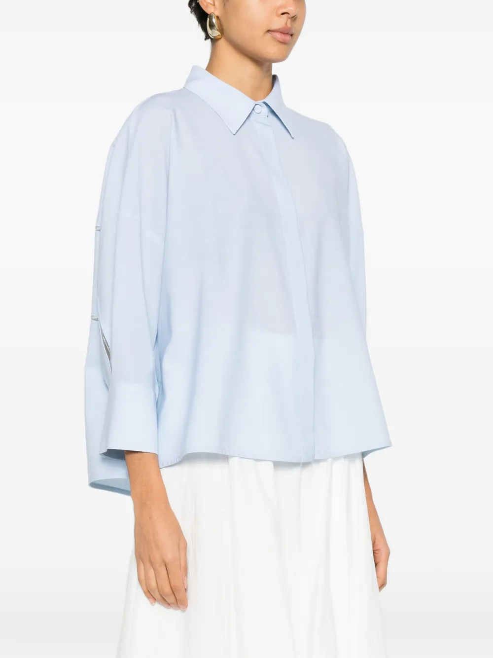 Fabiana Filippi blouse met kraag Blauw