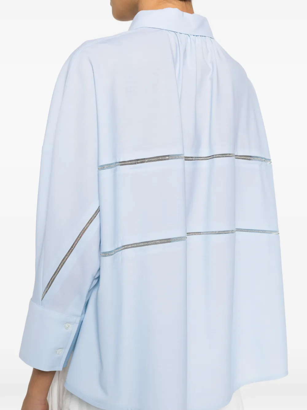 Fabiana Filippi blouse met kraag Blauw