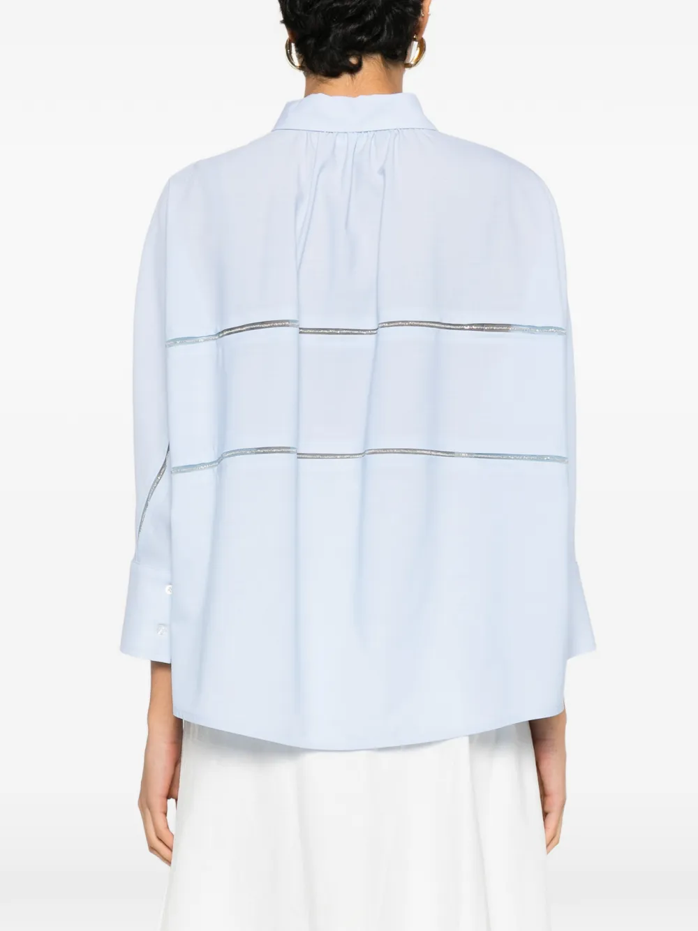 Fabiana Filippi blouse met kraag Blauw