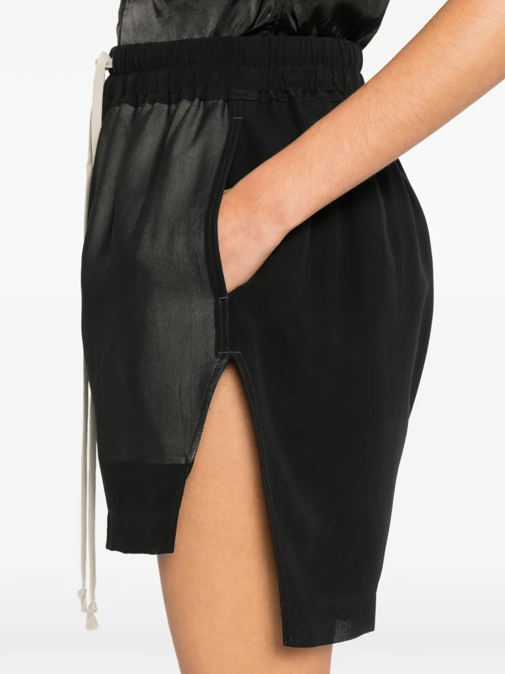 Rick Owens Shorts met trekkoord en vlakken Zwart