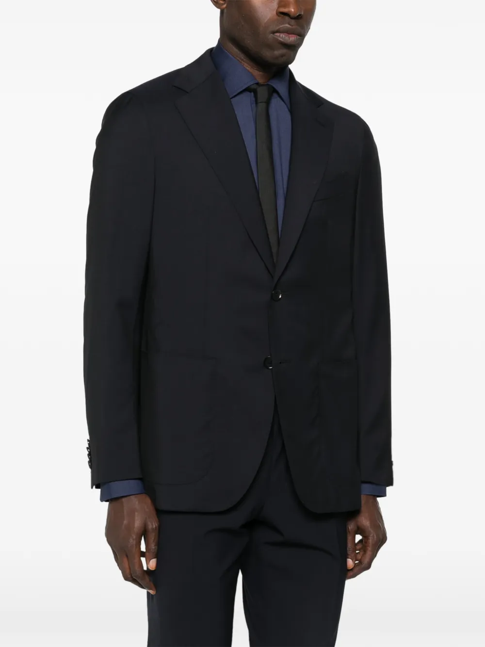 Caruso Aida blazer met gekerfde revers Blauw