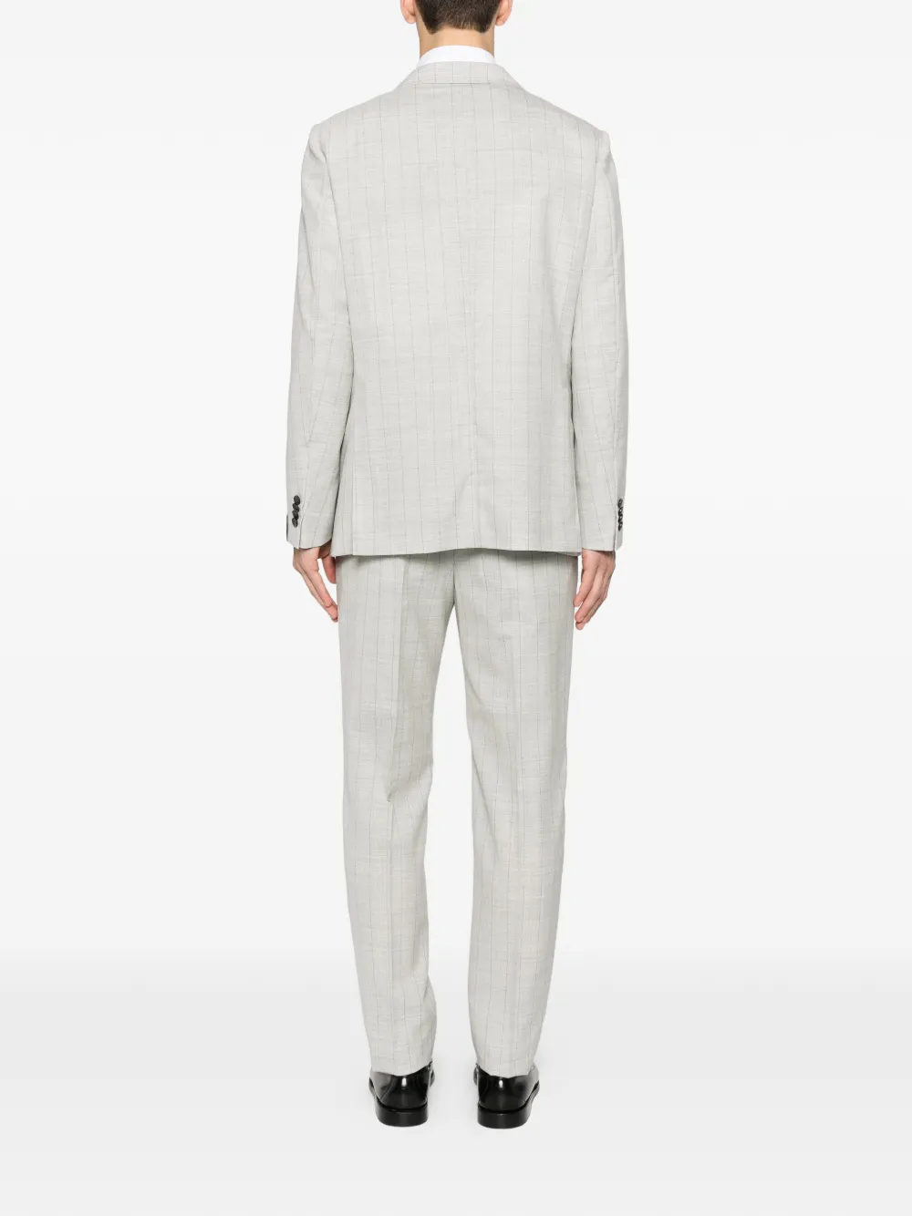  Caruso Norma Double-breasted Check-pattern Suit - Grey 