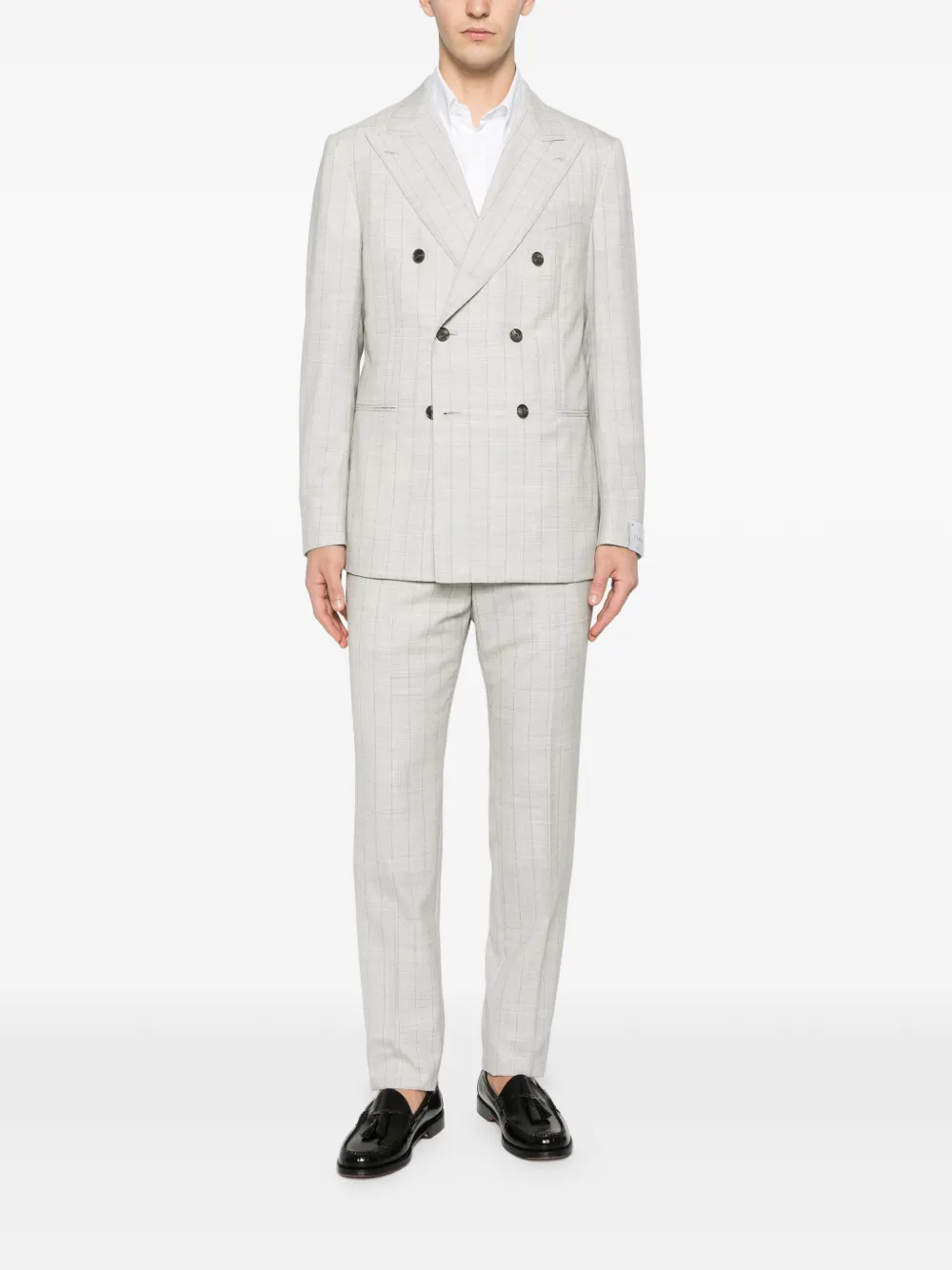 Caruso Norma double-breasted check-pattern suit | Double  Breasted Suits | Image 2