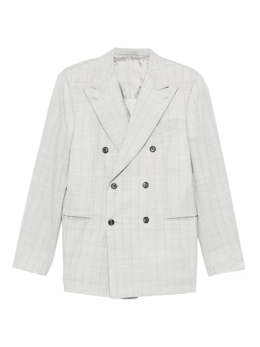 Caruso Norma double-breasted check-pattern suit - Grigio