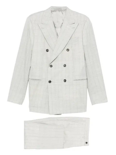 Caruso Norma double-breasted check-pattern suit